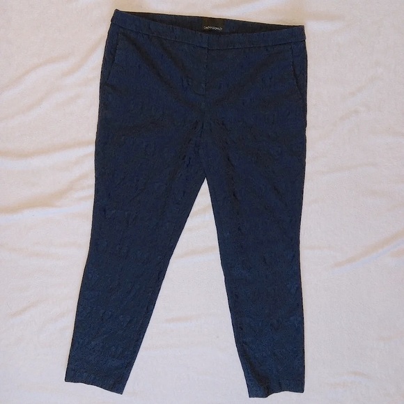 Cynthia Rowley EUC Navy Blue Textured Cropped Ankle Pants size 14 - Picture 4 of 8